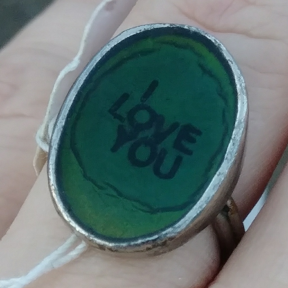 🌟🐸Vintage"I love you"Message Ring✨